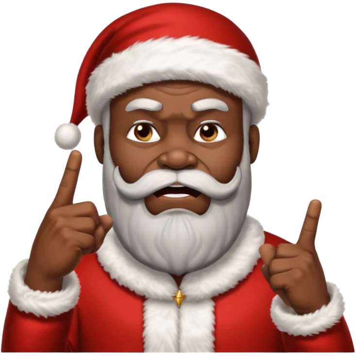 black Santa middle finger  emoji