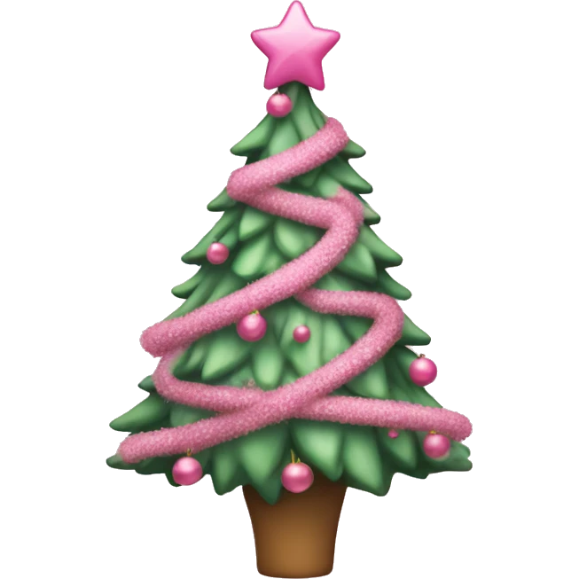 ￼Pink Christmas tree emoji
