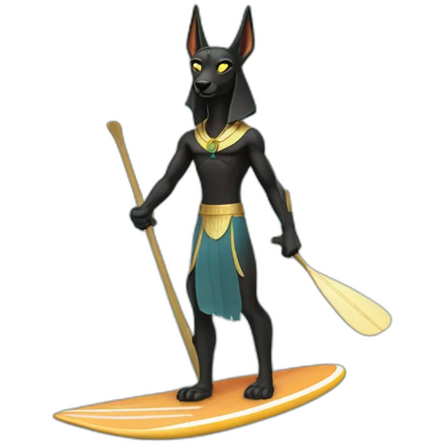 Anubis fait du surf emoji