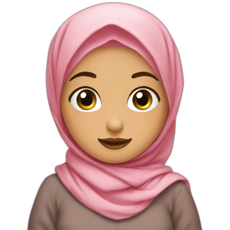 Cute hijabi whith ribbon emoji