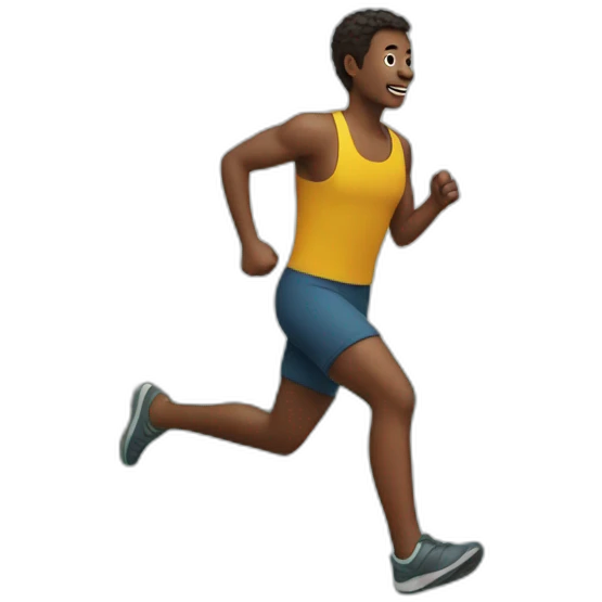 person running by a river emoji