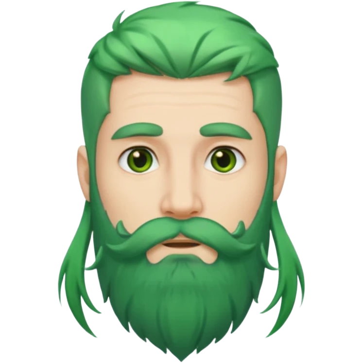 green long hair and beard man emoji