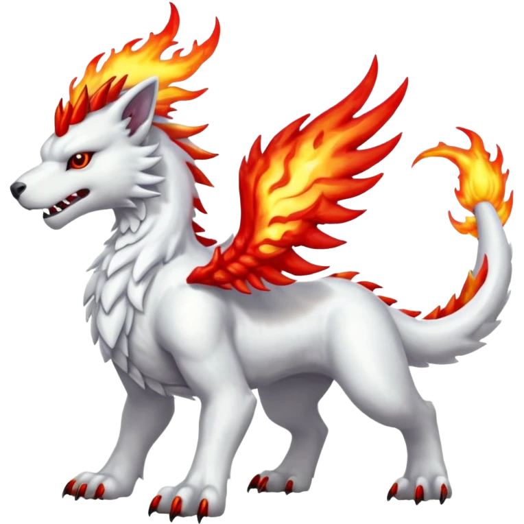 Metallic Fiery Aerial Wickerbeast-Reshiram-canine emoji
