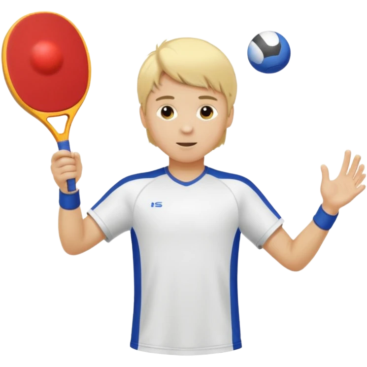 Chico  rubio bajo el sol jugando padel  emoji