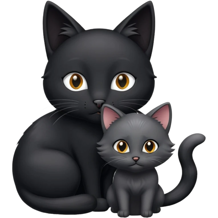 Black cat sucking silver fox's dick emoji