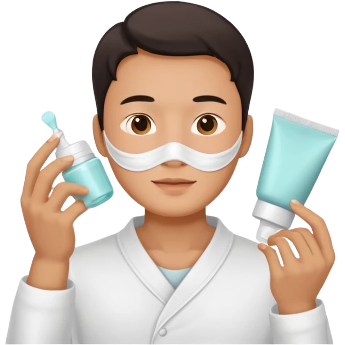 chinese man doing skincare emoji