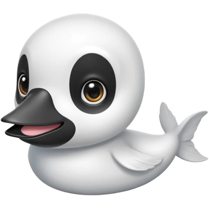 Crea una cría de foca arpa (conocida como whitecoat) descansando sobre el hielo.Es prácticamente una esfera perfecta de pelaje blanco y esponjoso.Tiene ojos oscuros, una nariz negra pequeña y bigotes largos que resaltan sobre su cara clara emoji