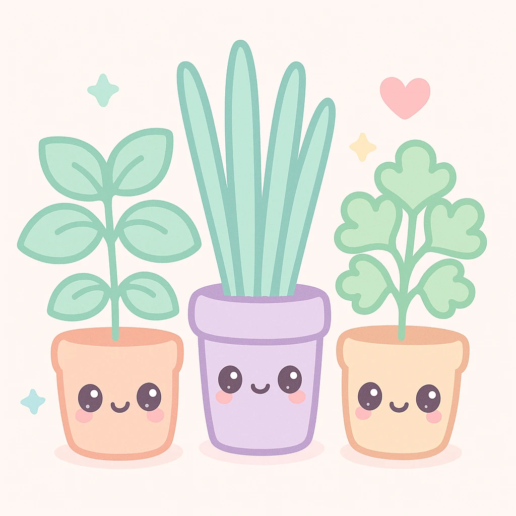 herbs, kawaii style emoji