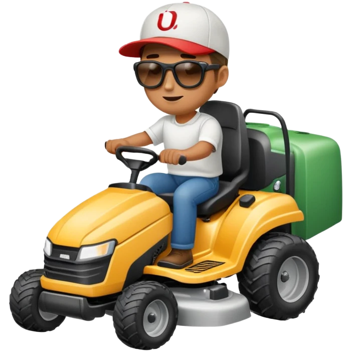 Man riiding a lawn mower emoji