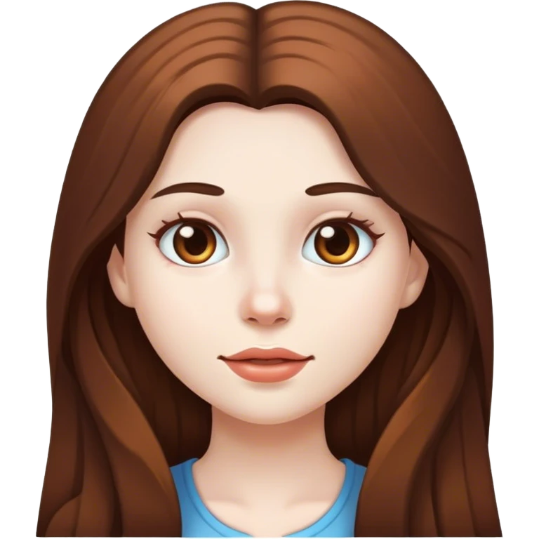 Make a girl with white skin and brown long hair emoji