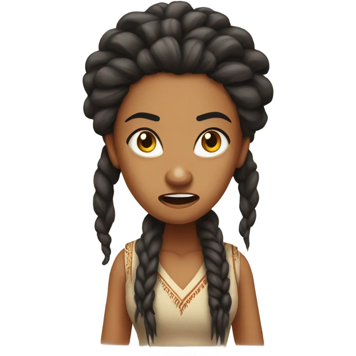 Pretty Indian girl mad and dread head arguing  emoji