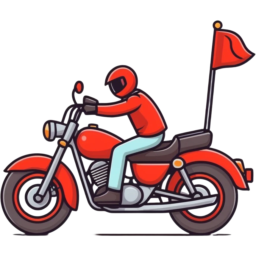 A red motorcycle emoji