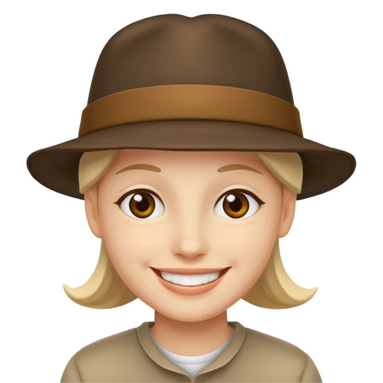 Şapkalı güler yüzlü  emoji