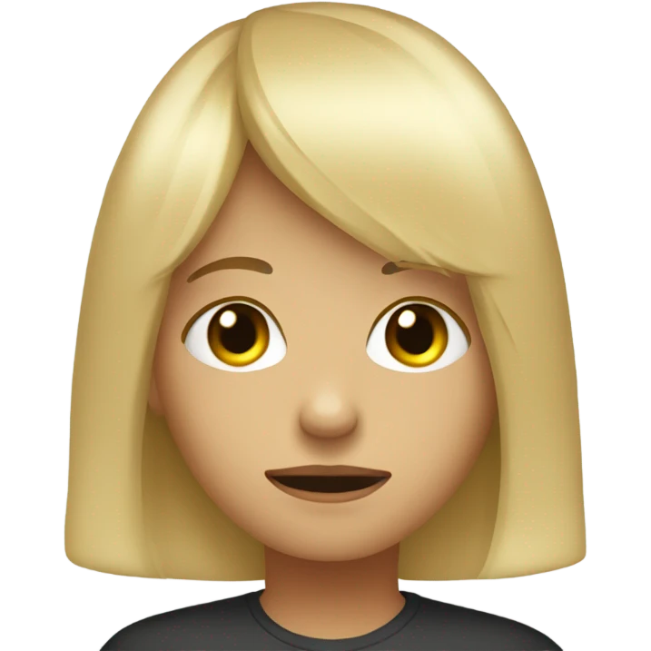Highlighted blonde girl with bangs crying emoji