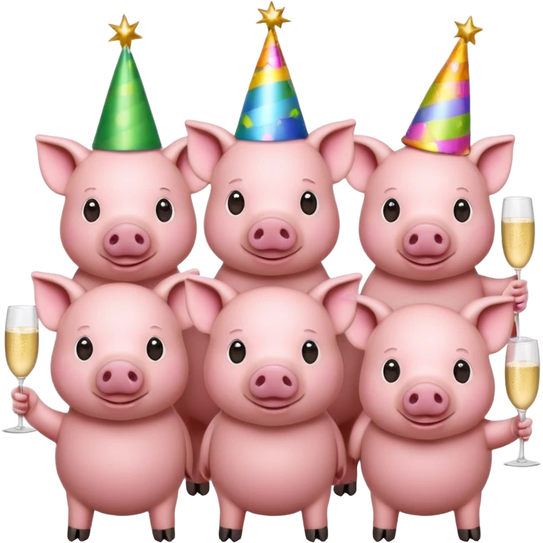 pigs pink champagne cheers  emoji