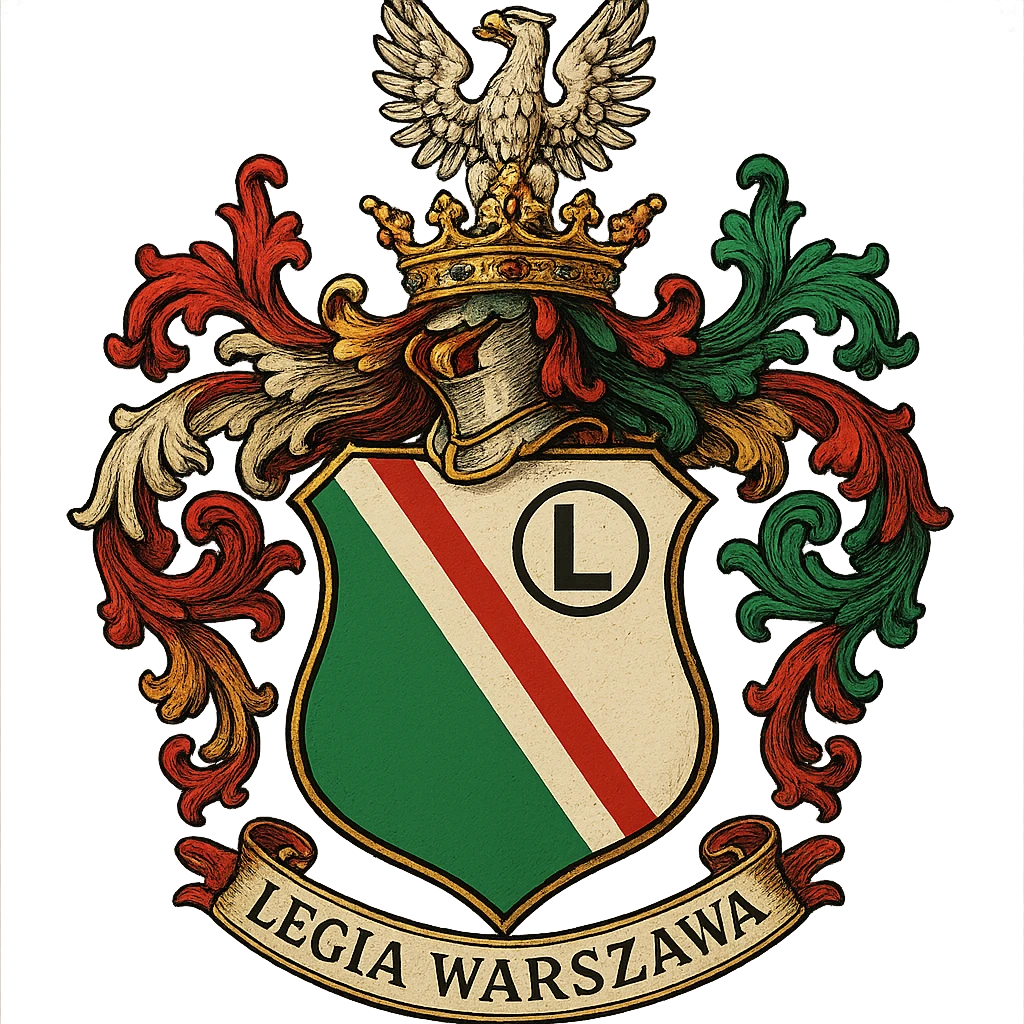 classic detailed coat of arms of Legia Warszawa on white background emoji