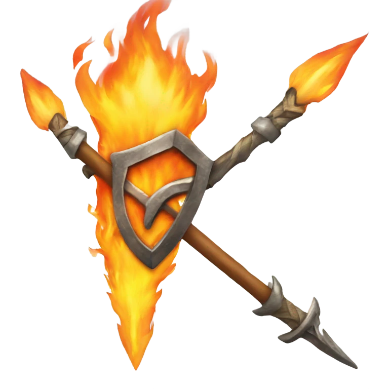 Flaming trident  emoji