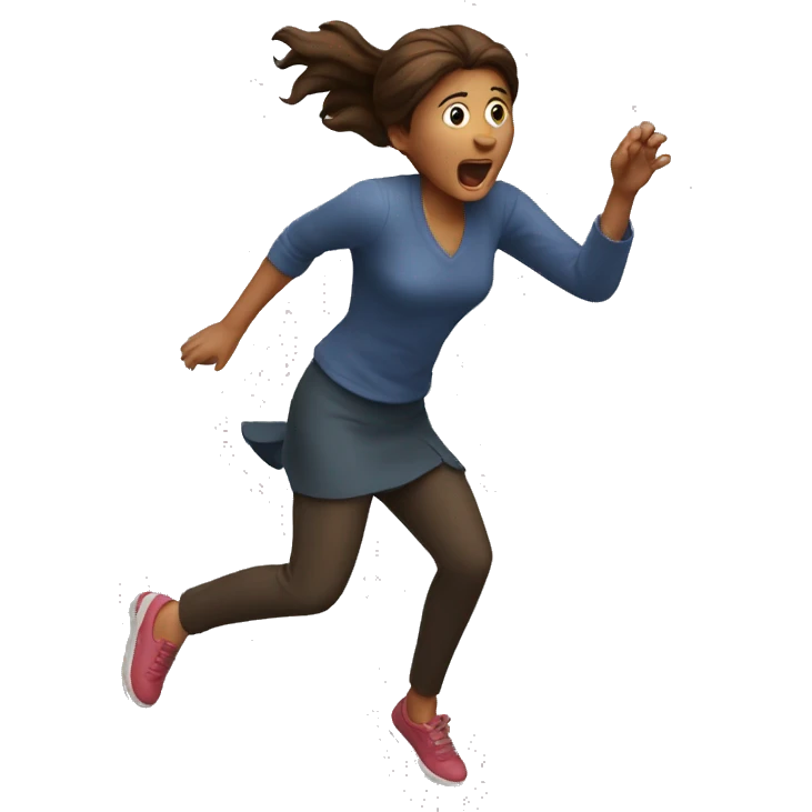 woman scared jumping emoji