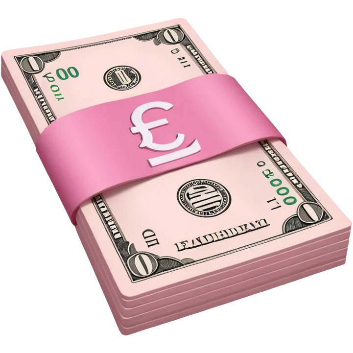 money bill colored pink emoji
