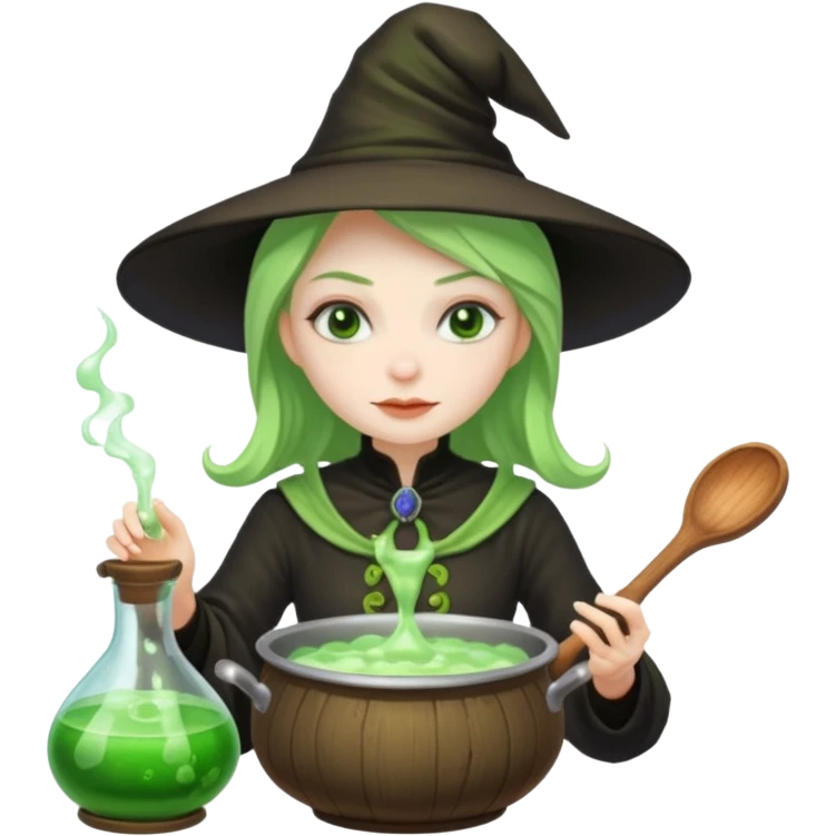 green witch cooking potion emoji