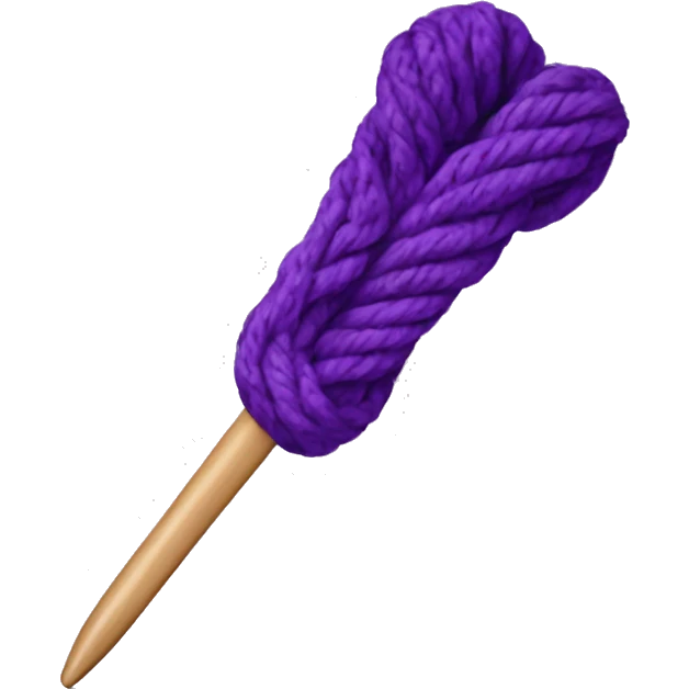 Crochet hook purple yarn emoji