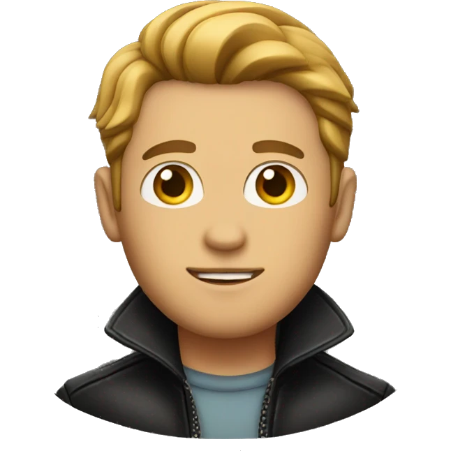 mysterious guy with leather jacket emoji