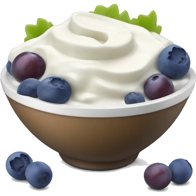 yoghurt bowl with grapes and blueberries emoji