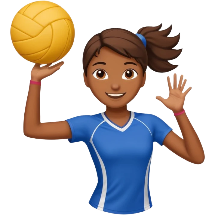 una chica morena jugando voleibol emoji
