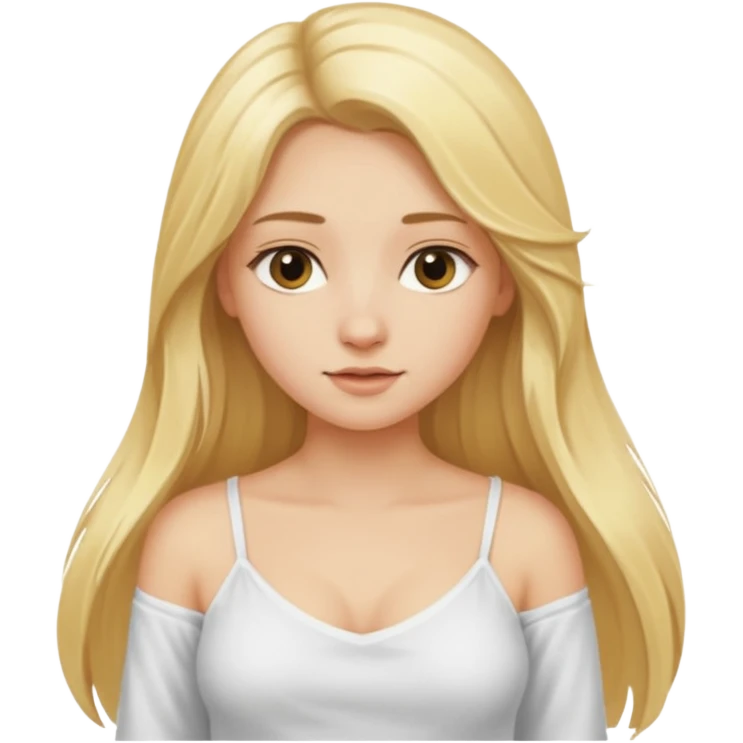 blonde long hair girl without bra emoji