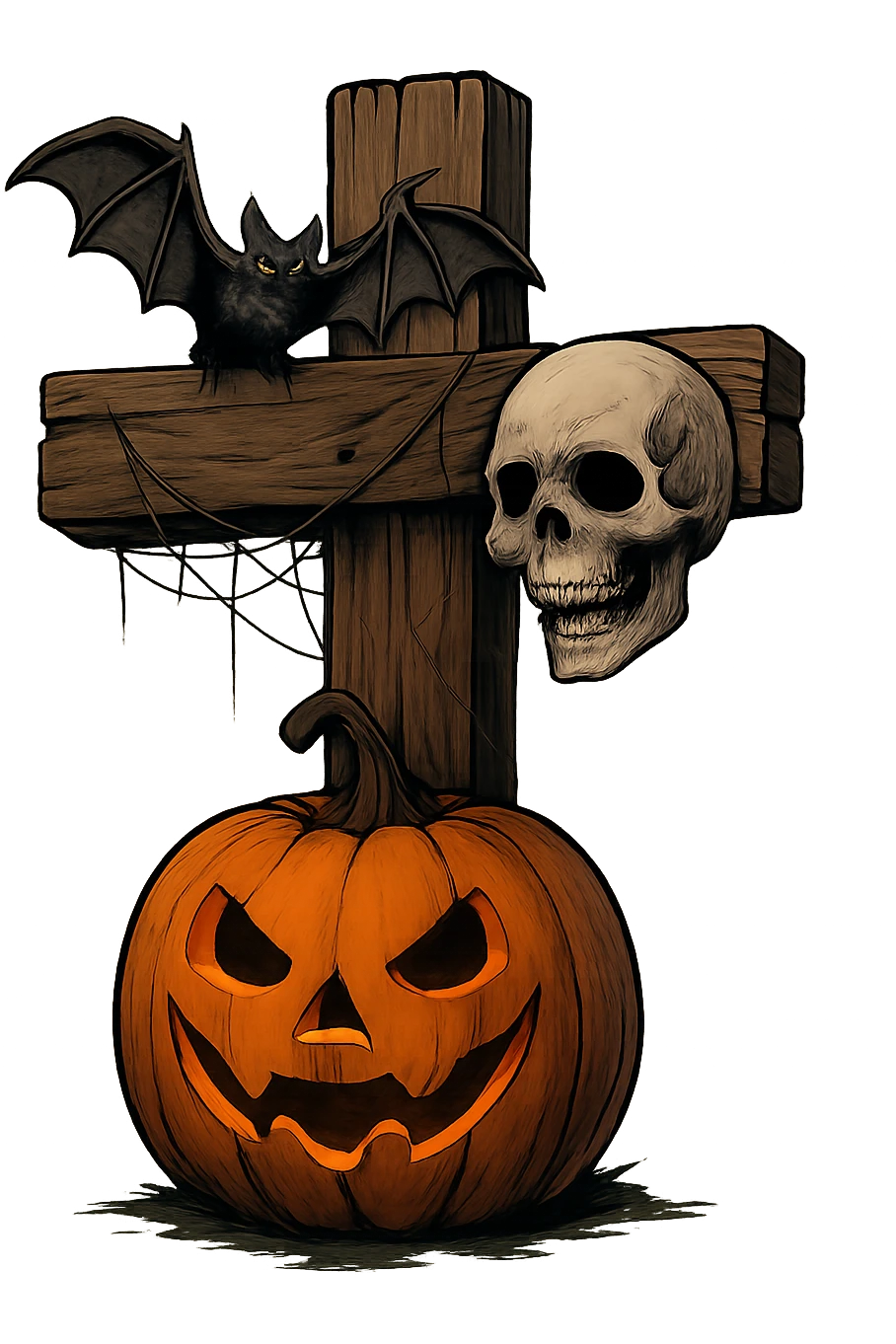 Halloween cross, no background emoji
