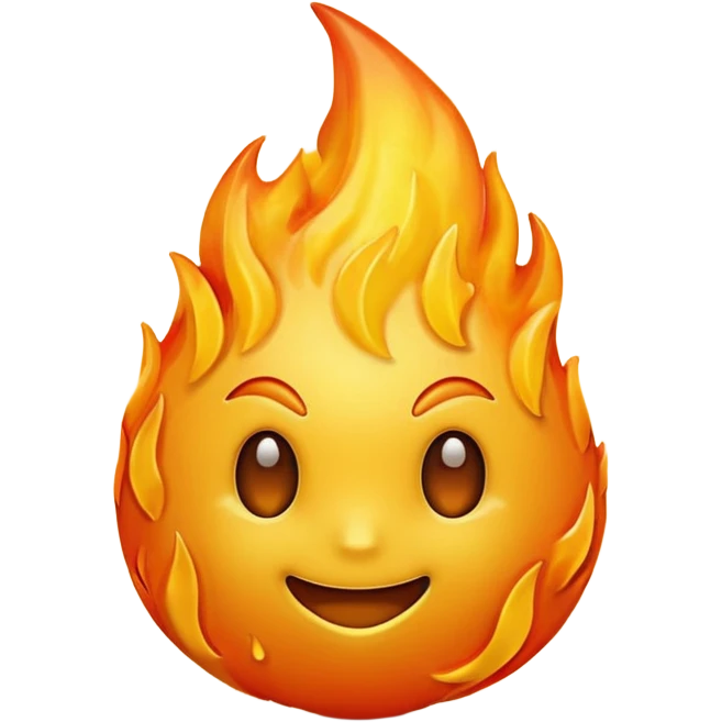 Flame in 3d with texture emoji