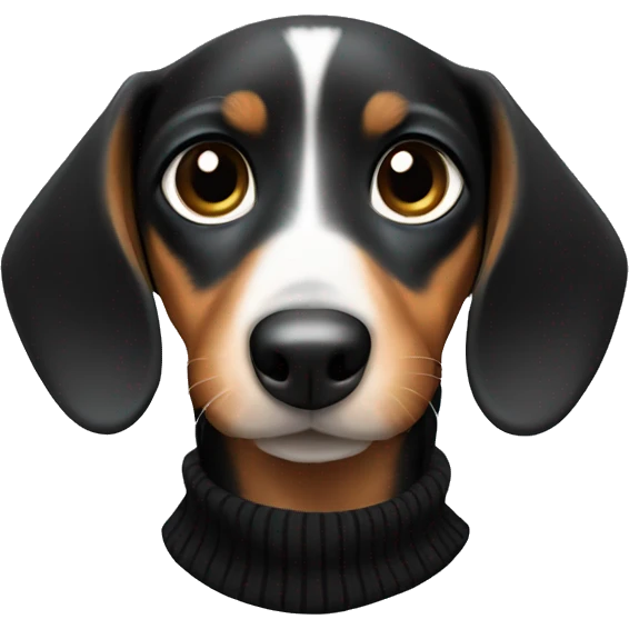 Dachshung puppy with a black sweater emoji