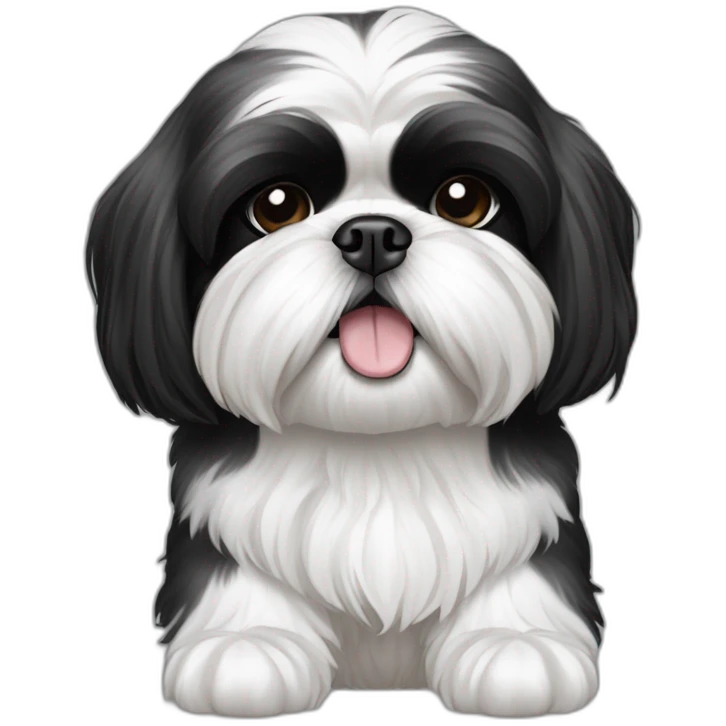 Black and white only shih tzu wearing air jordan shoes emoji