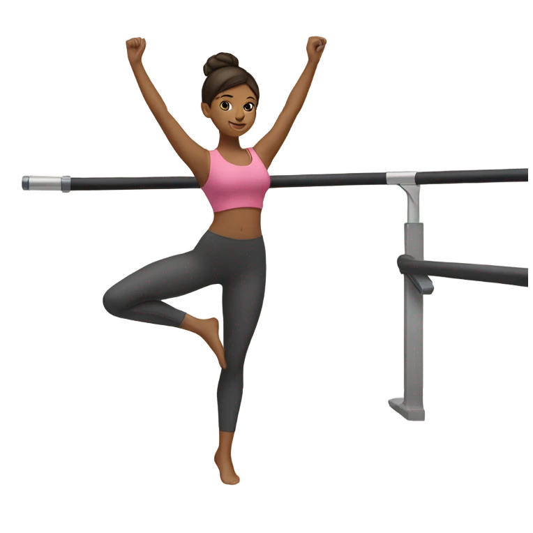 brunette girl exercising barre emoji