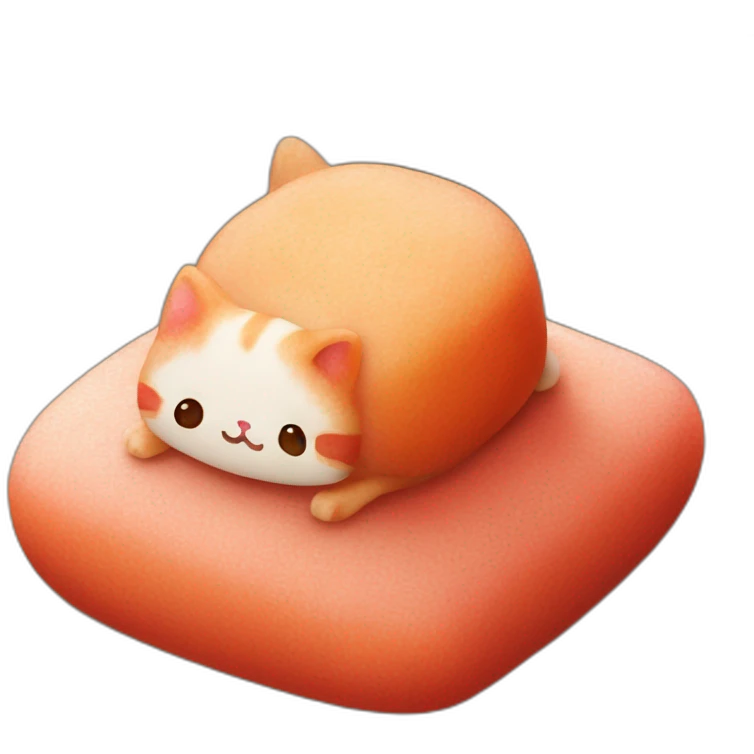 red rice cake mochi cat emoji