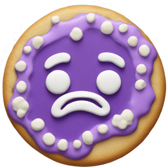 Christmas cookie with purple icing emoji