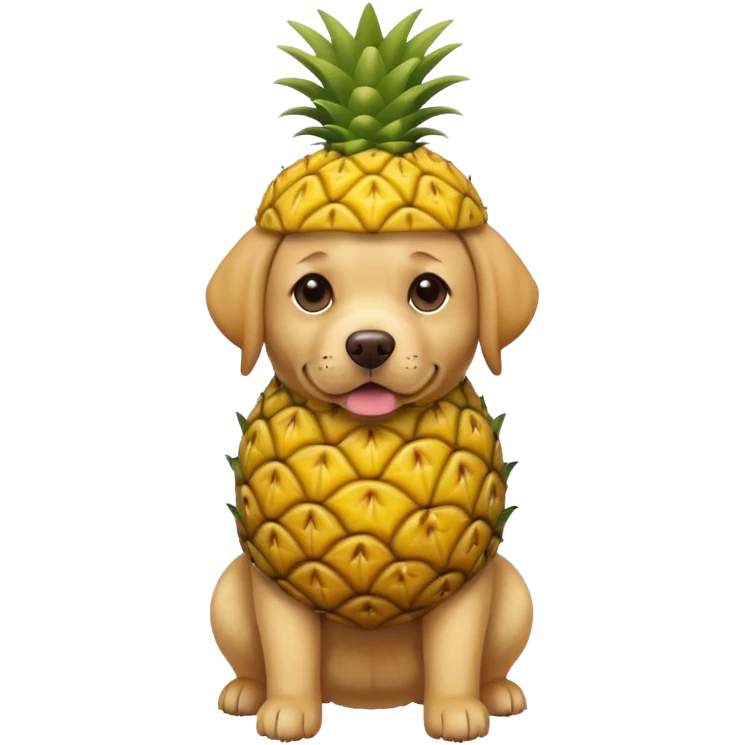 labrador wearing an pineapple costume emoji