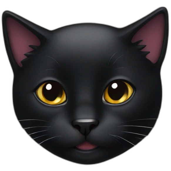 Sliping black cat emoji