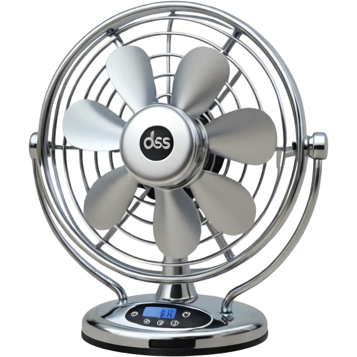 Desk Fan – classic round fan with metal cage and adjustable tilt. emoji