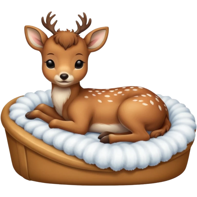 Baby Deer Sleeping in Bed emoji
