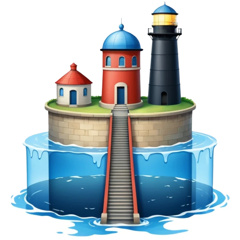 the sea is split in half. left half and right half of the water tower up, in the middle is a path on the floor of the sea emoji