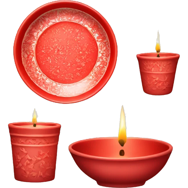 red dishes and candles emoji