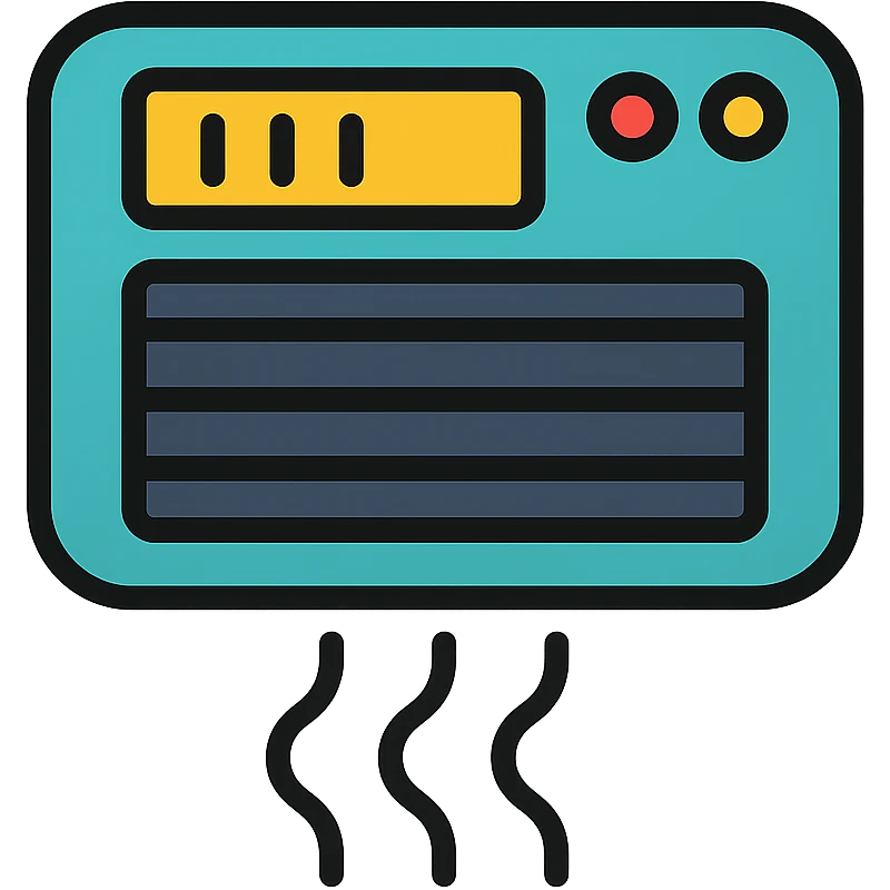 wall mounted air cooler, color outline icon style emoji