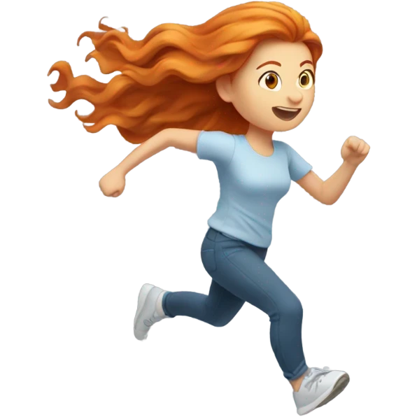 ginger girl running emoji