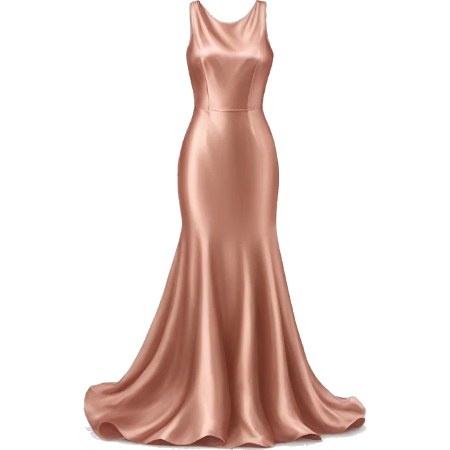 Realistic rose gold silk dress isolated emoji