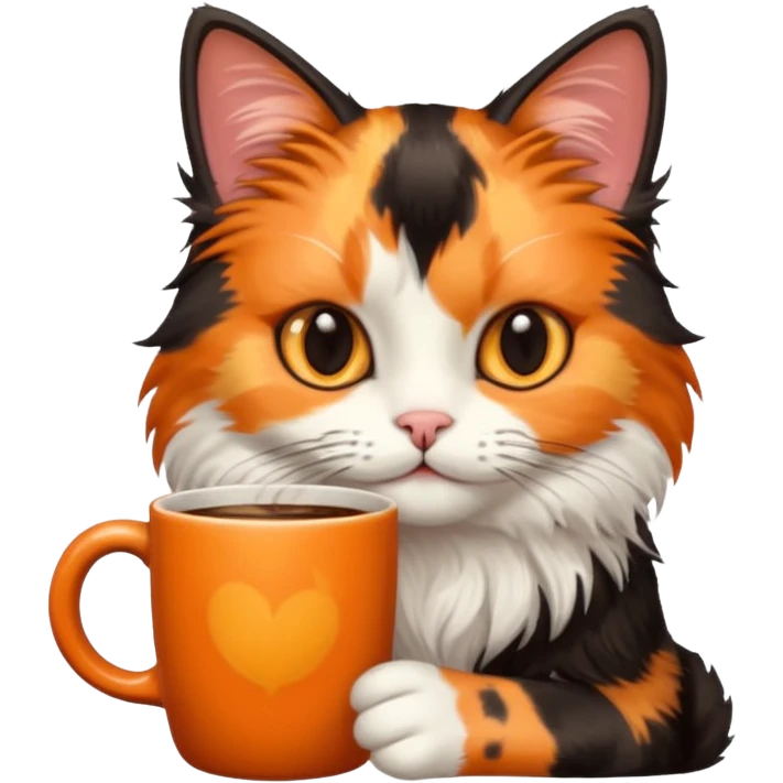 cat with coffee emoji
