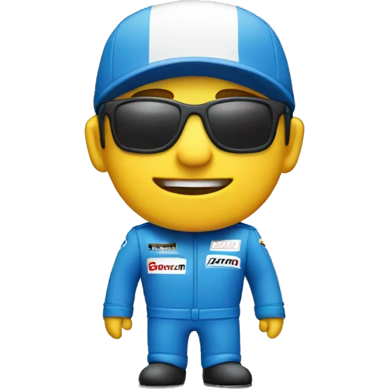 Auto formula 1 color azul emoji