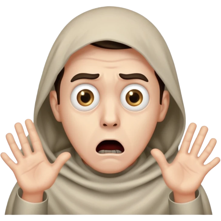 man seriously frightened by a hideous ghost  emoji
