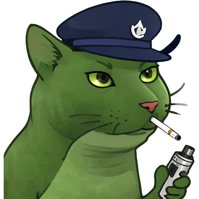Cat with vape emoji