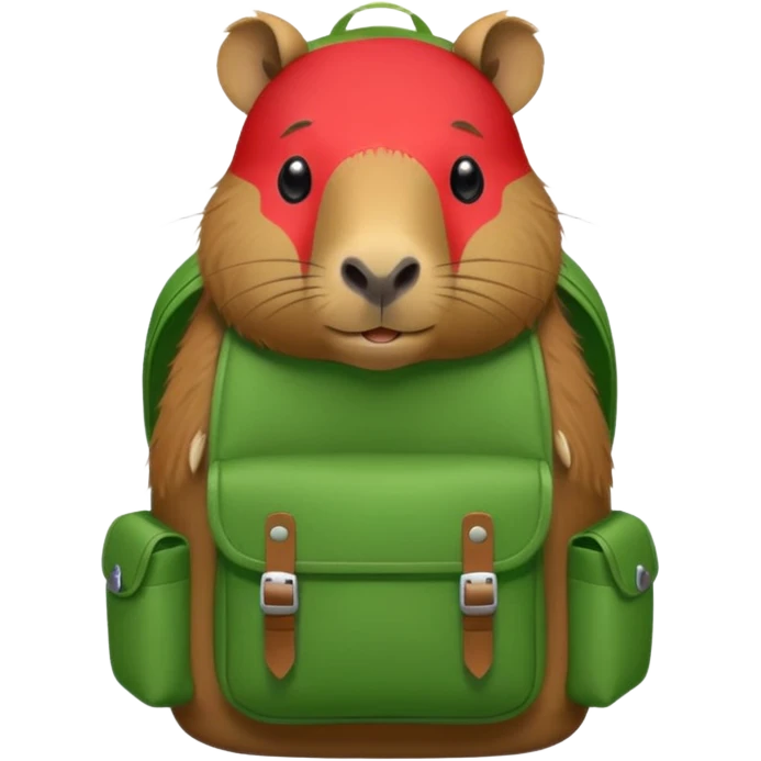 capybara wear green backpack emoji